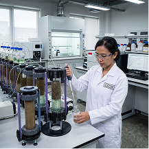Heap leaching column test at UI Metallurgy Engineering